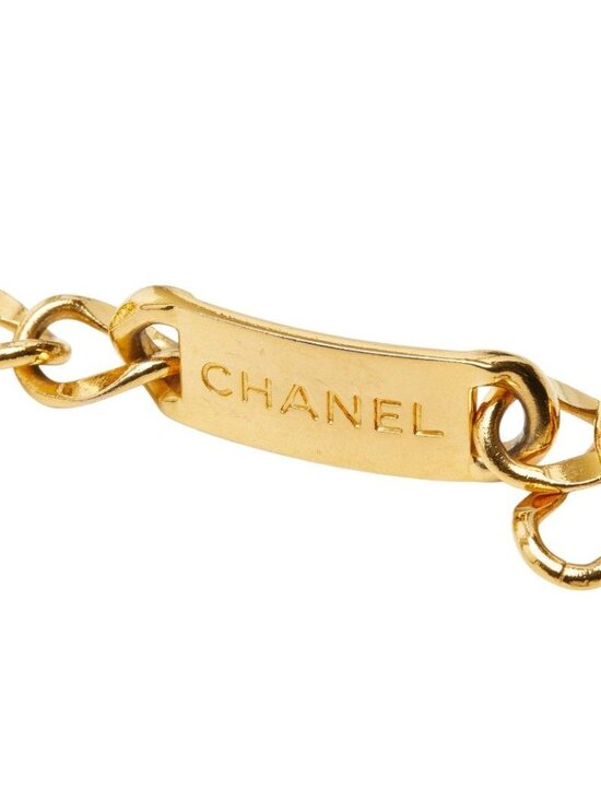 Chanel Logo Plate Chain Belt Gold Plated